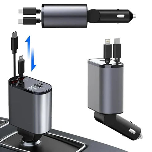 VoltPro | 4-in-1 Retractable Car Charger