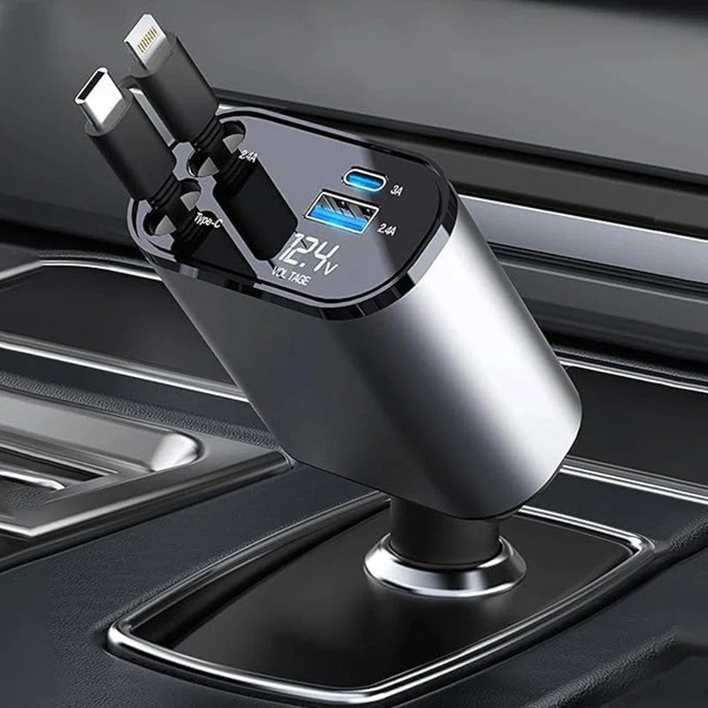 VoltPro | 4-in-1 Retractable Car Charger