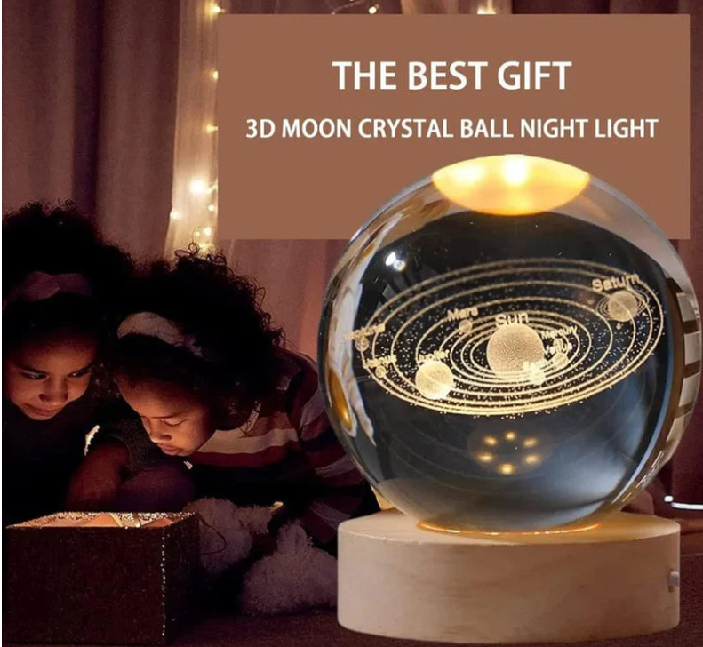 3D Galaxy Crystal Ball Night Lamp