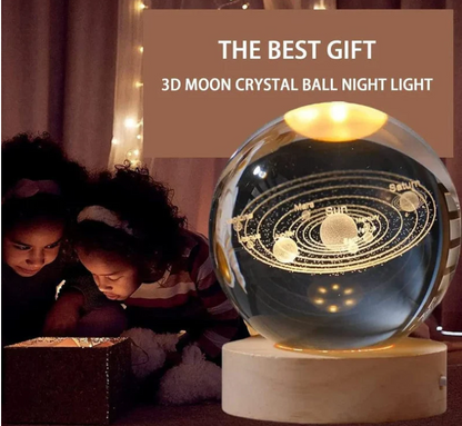 3D Galaxy Crystal Ball Night Lamp