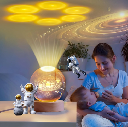 3D Galaxy Crystal Ball Night Lamp