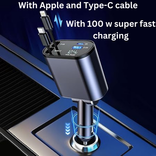 VoltPro | 4-in-1 Retractable Car Charger